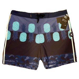 NEW Hurley Phantom Mens size 38 / 18" Length Boardshorts Swim Trunks Blue